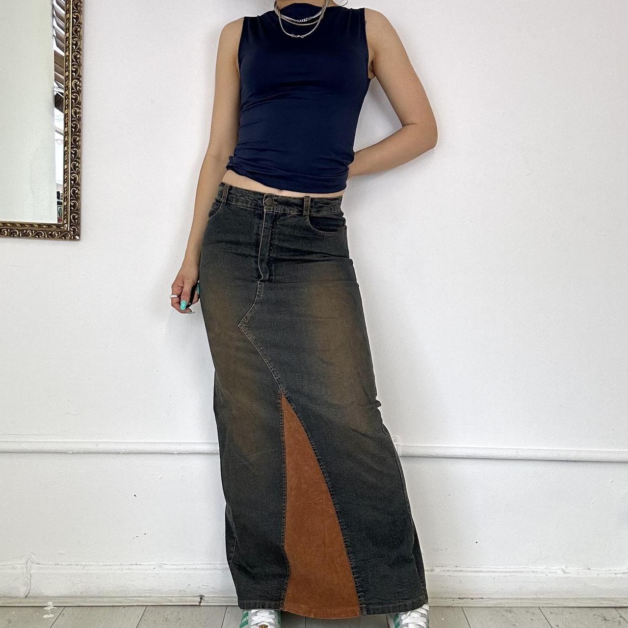 denim maxi skirt