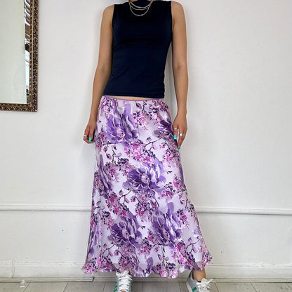 vintage silk maxi skirt