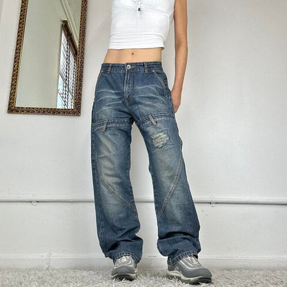 wide leg japanese cargo jeans