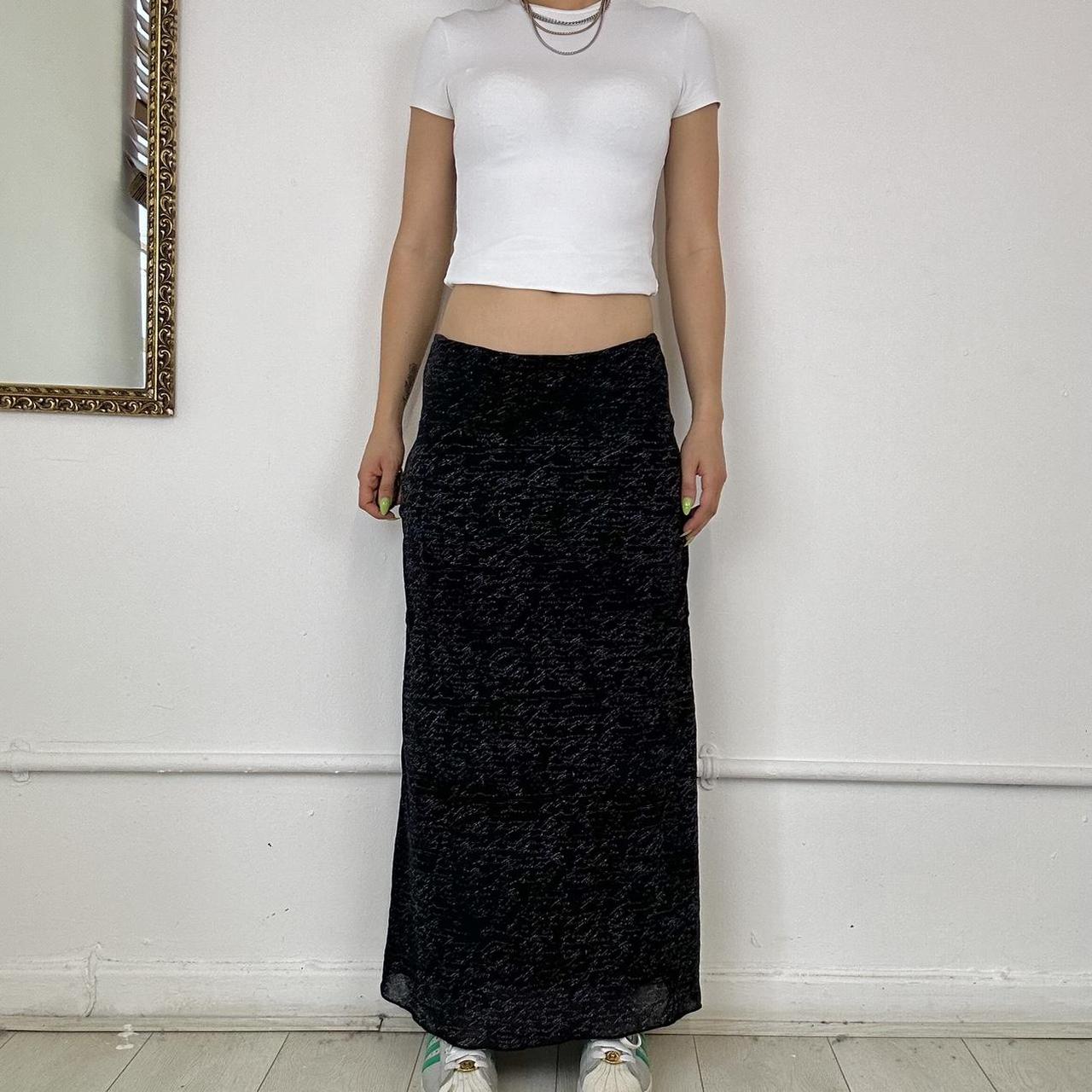 2000s mesh overlay maxi skirt