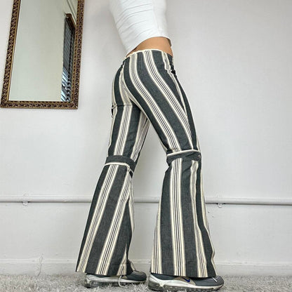 2000’s striped flare trousers