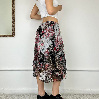 italian vintage mesh midi skirt