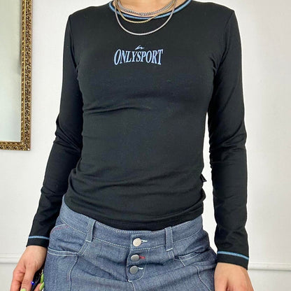 black onlysport long sleeve top