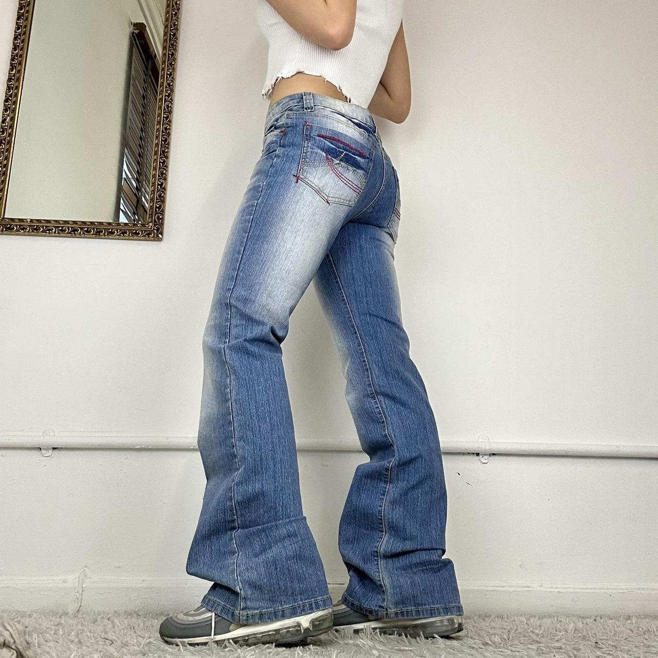 flared 2000's two tone jeans