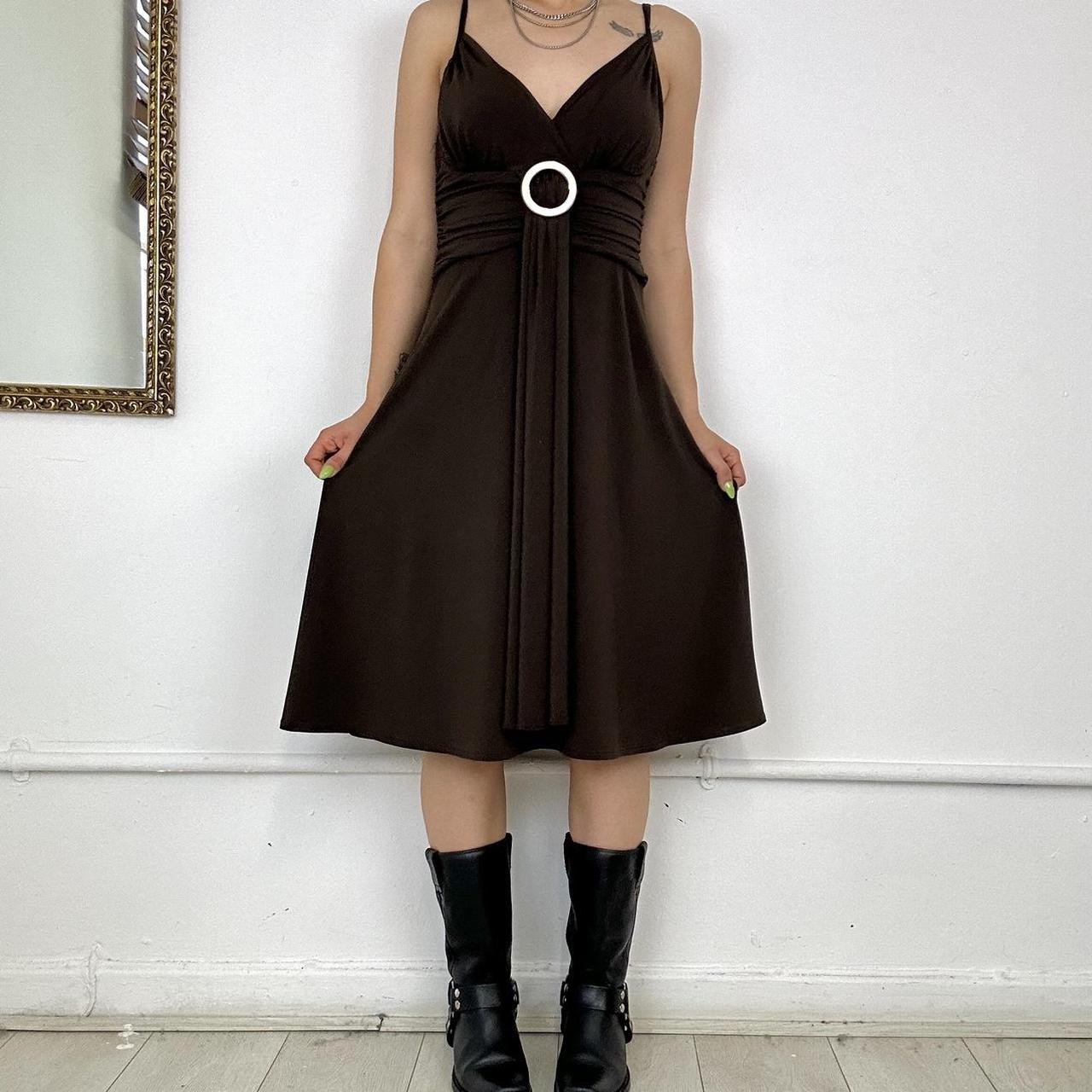 00’s brown yessica flowy summer dress