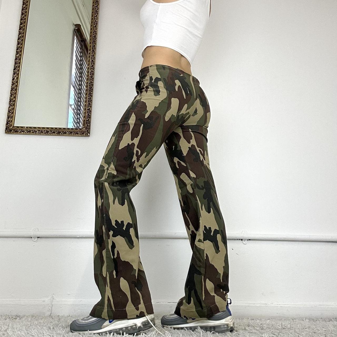 2000's flared camo trousers