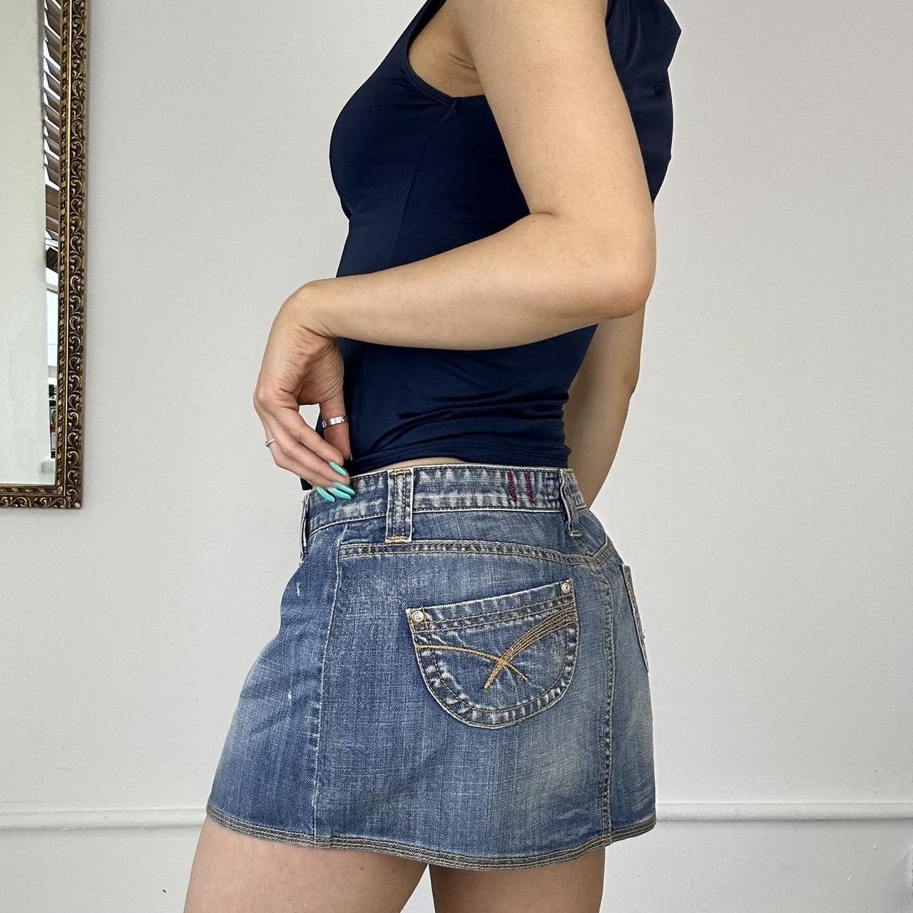 asymmetric denim skirt