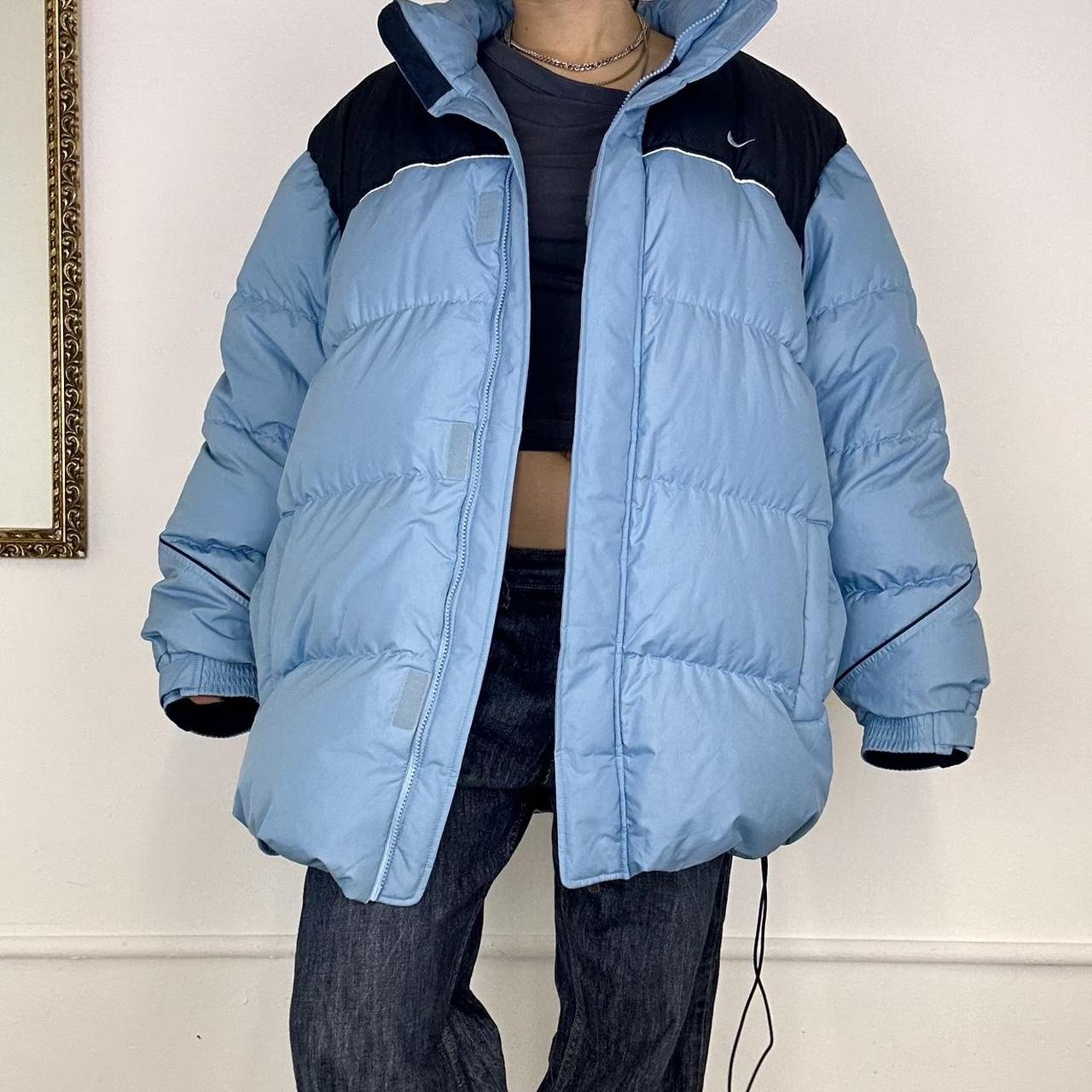 nike blue two tone puffer jacket