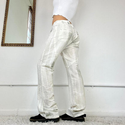 linen two toned cargo trousers