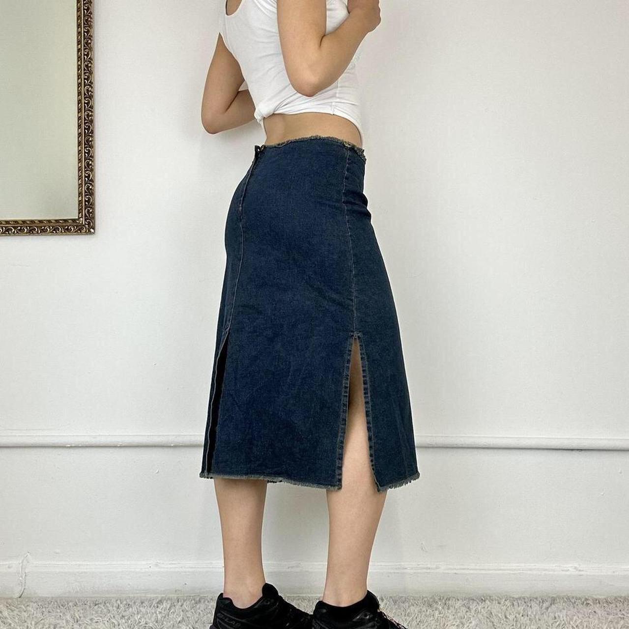 2000s denim midi skirt