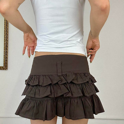 2000s layered bubble mini skirt