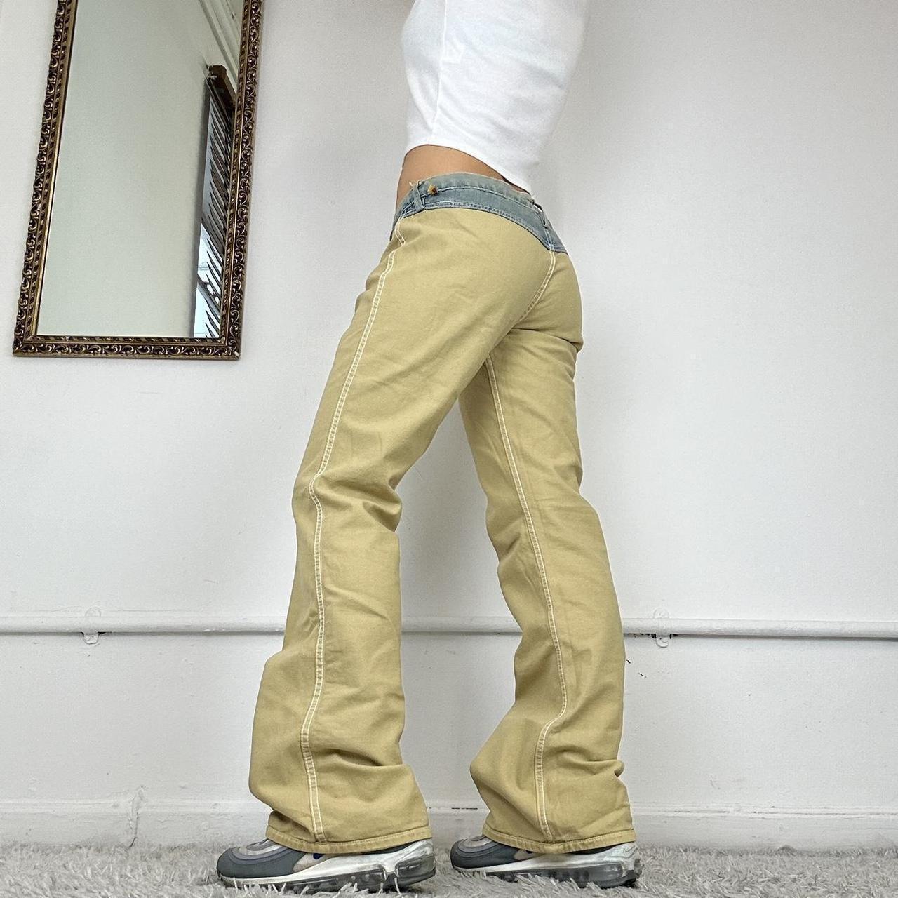 low rise wide leg cargo trousers