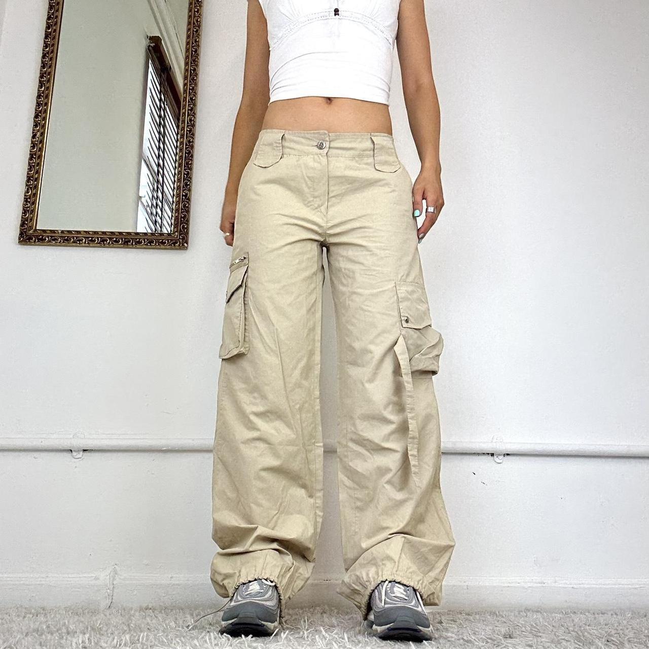 wide leg 2000s cargo trousers