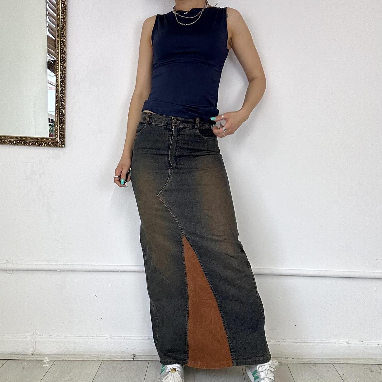 denim maxi skirt