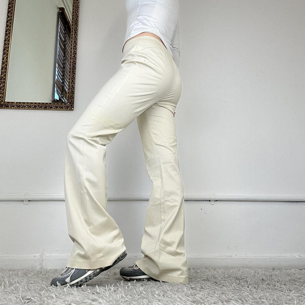 beige smart flared trousers