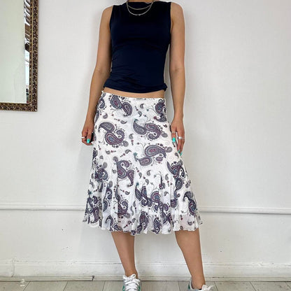 layered mesh midi skirt