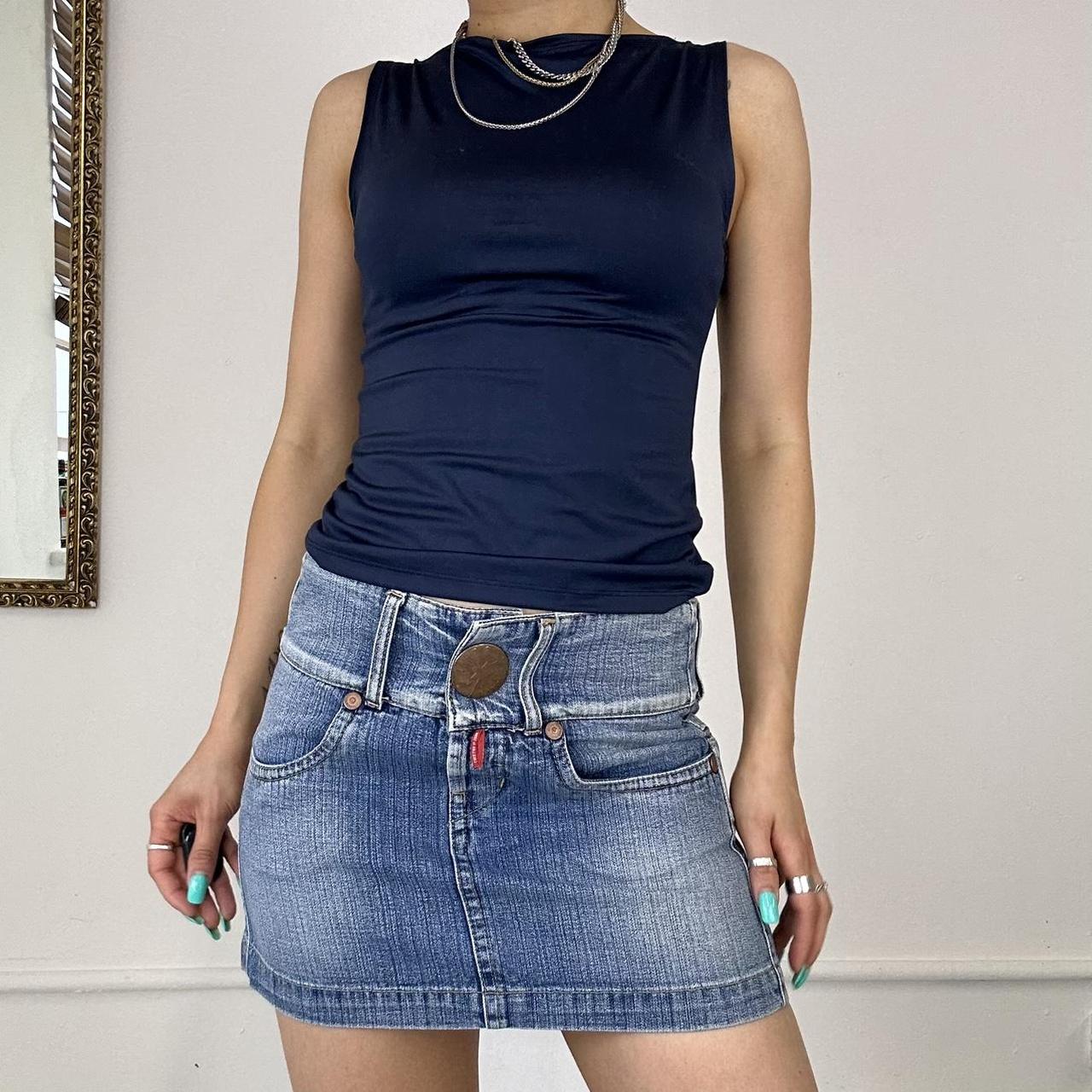 y2k denim mini skirt