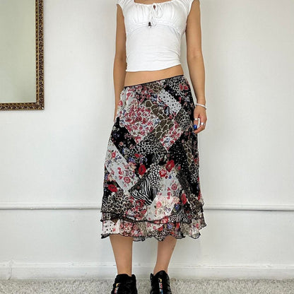 italian vintage mesh midi skirt