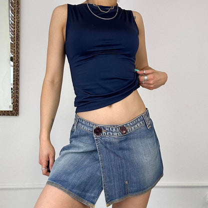 asymmetric denim skirt