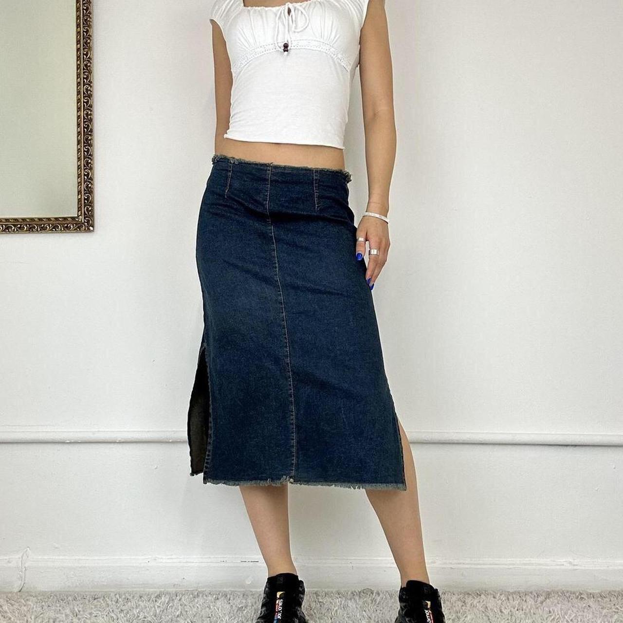 2000s denim midi skirt