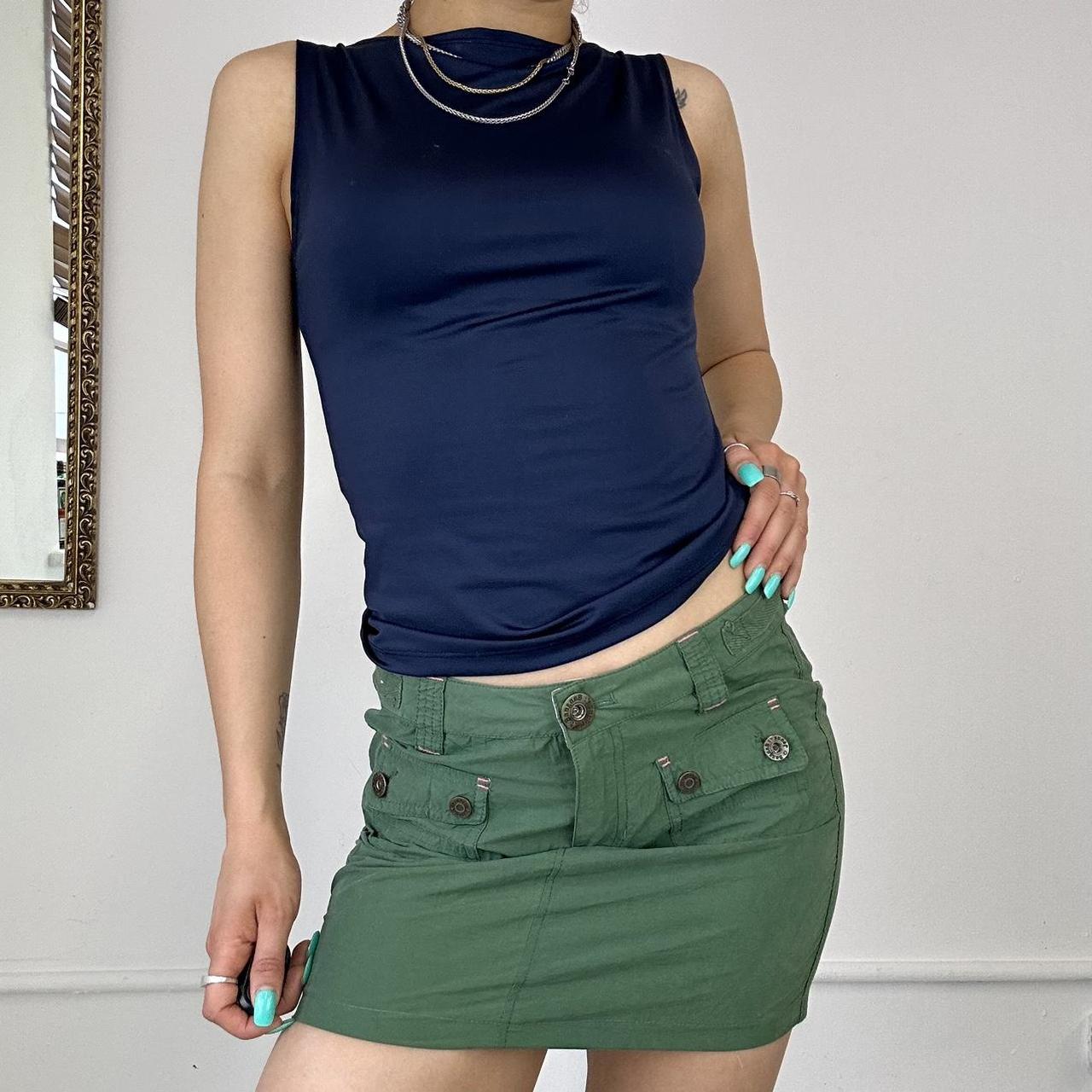 green cargo combat mini skirt