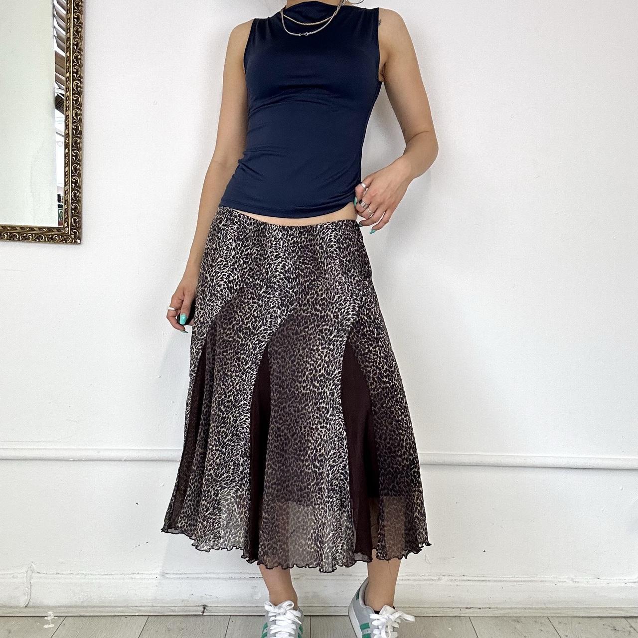 layered mesh midi skirt