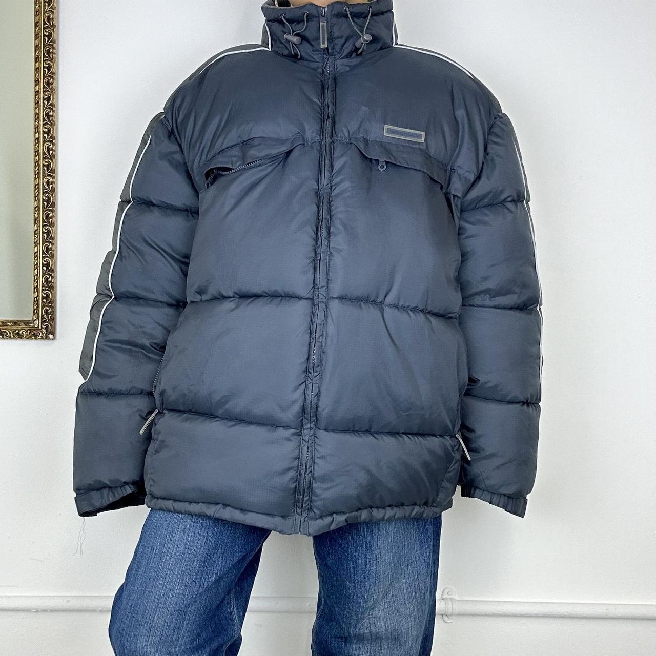 vintage navy puffer jacket