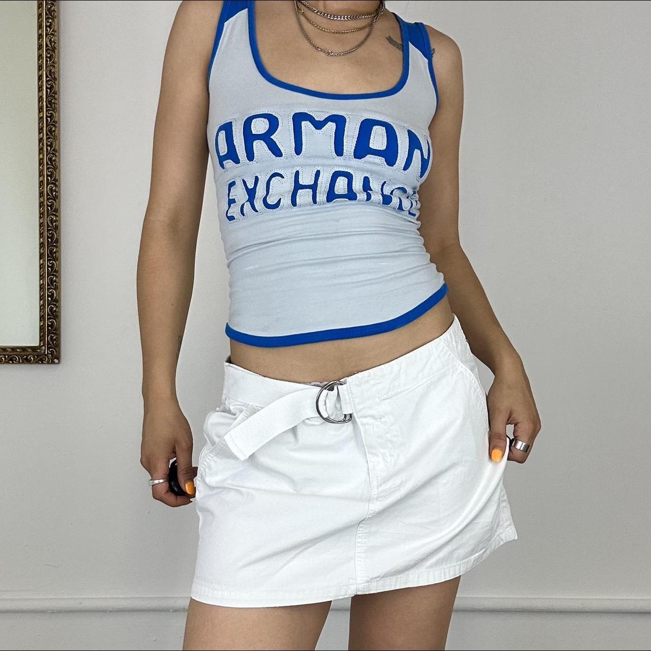 2000's levi's white cargo mini skirt