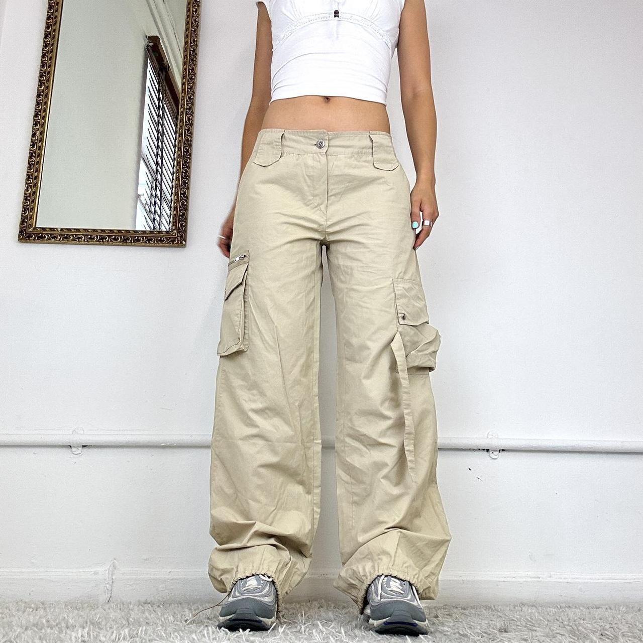 wide leg 2000s cargo trousers