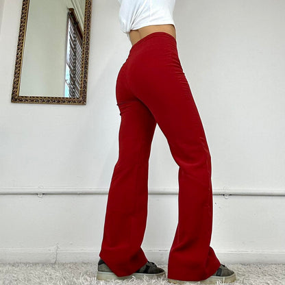 2000's flared red trousers