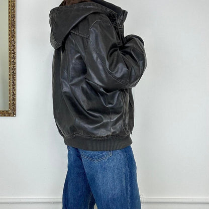 vintage leather bomber jacket