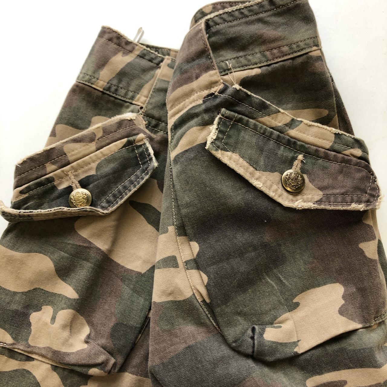 00's wide leg camo trousers