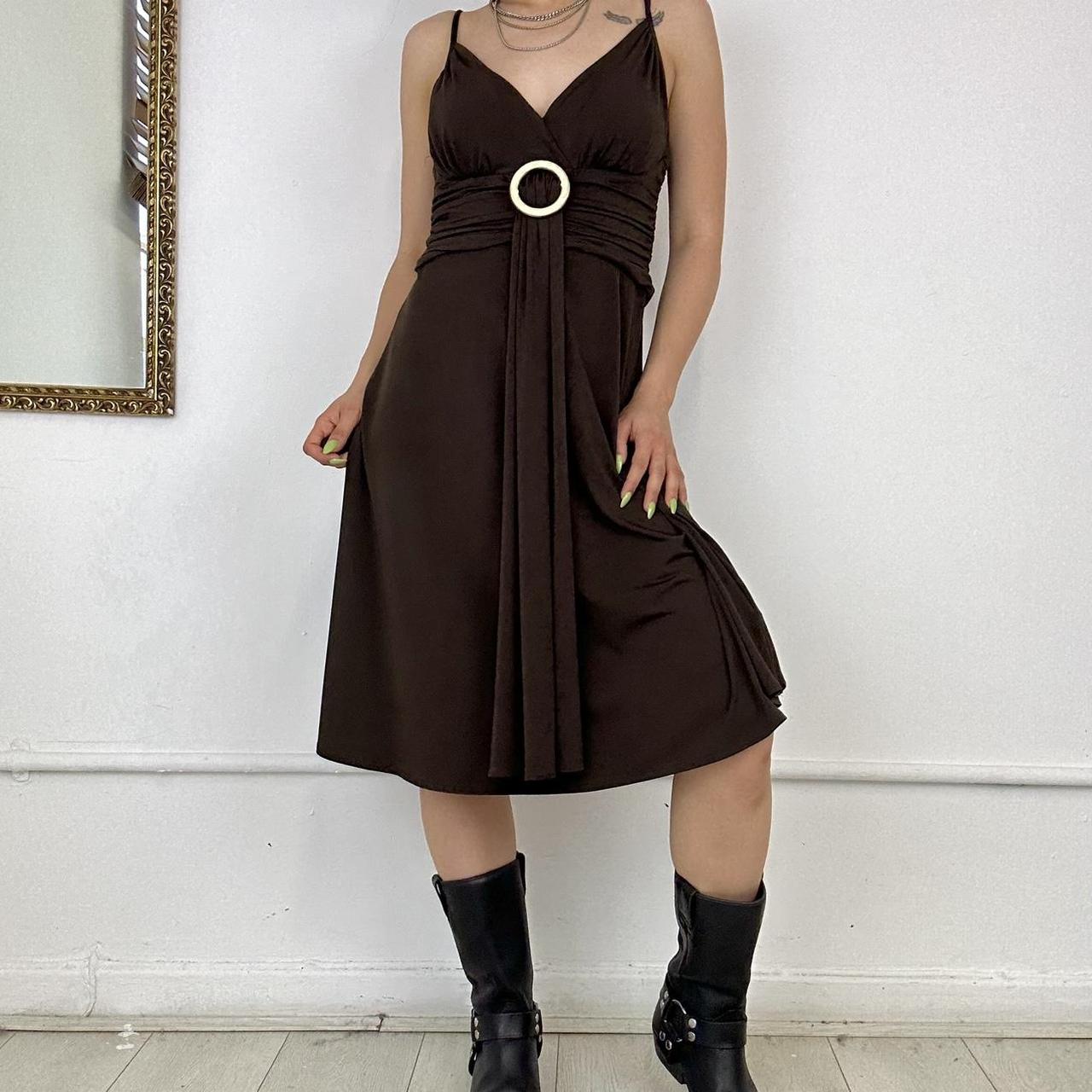 00’s brown yessica flowy summer dress