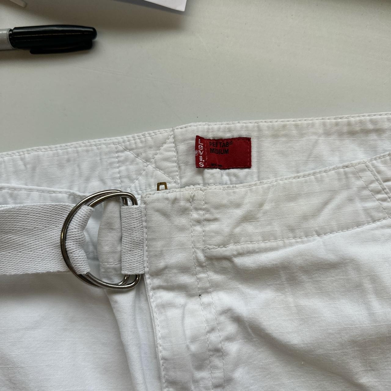 2000's levi's white cargo mini skirt