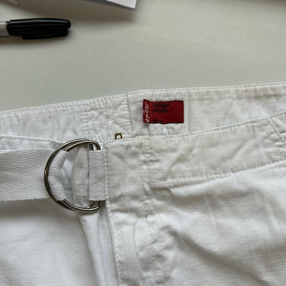 2000's levi's white cargo mini skirt