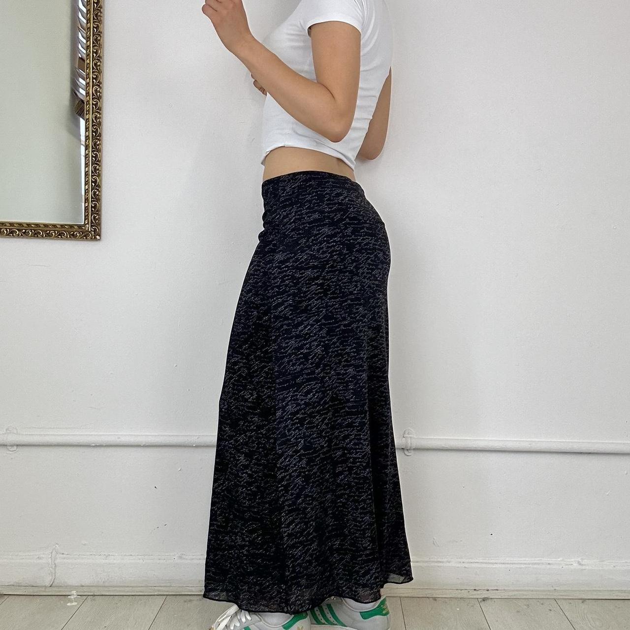 2000s mesh overlay maxi skirt