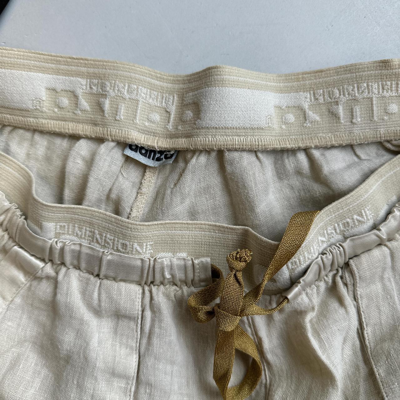 2000’s beige capri linen trousers by danza