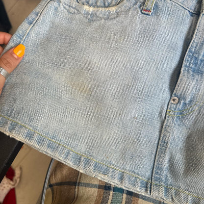 denim mini skirt