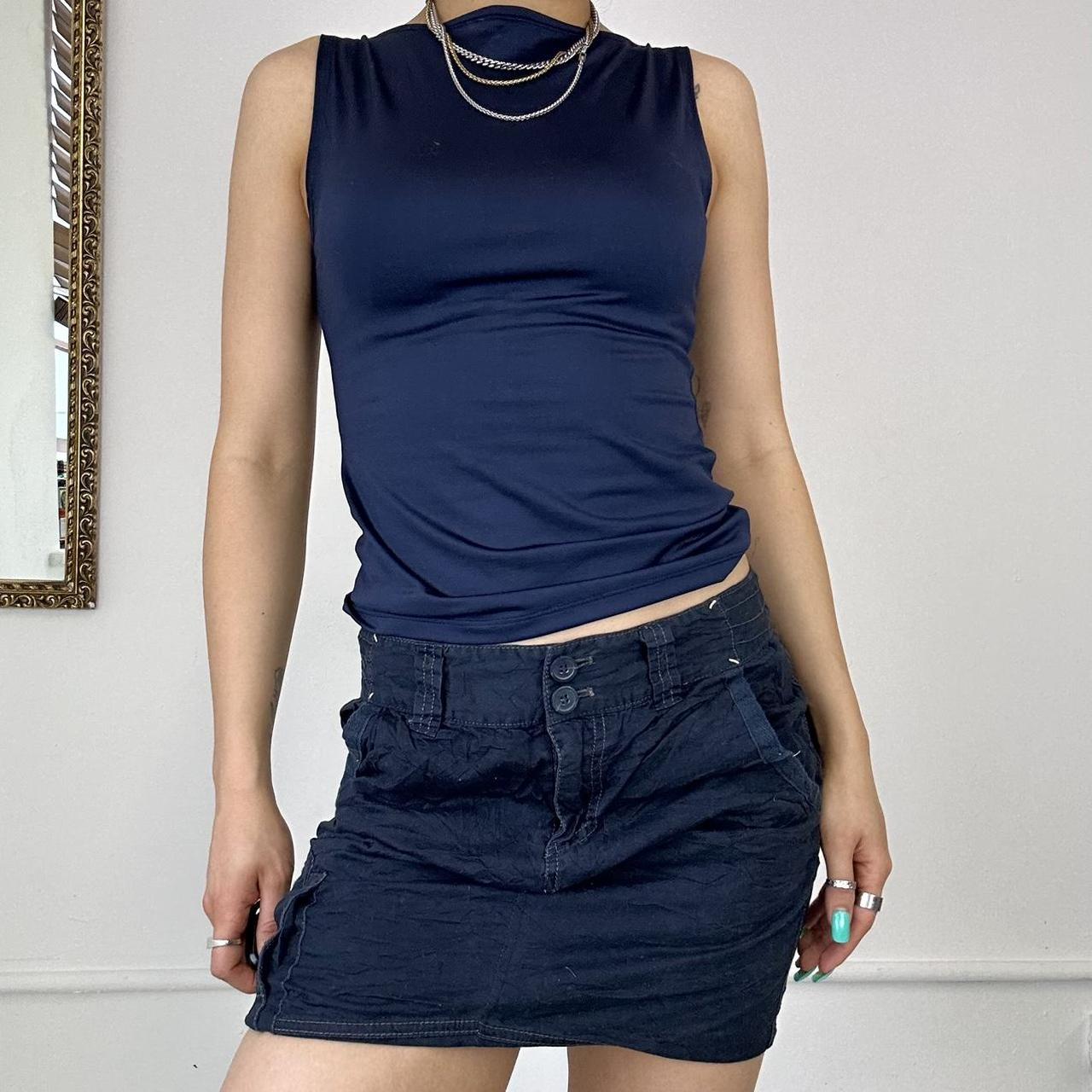 navy cargo mini skirt