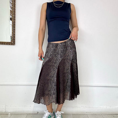 layered mesh midi skirt