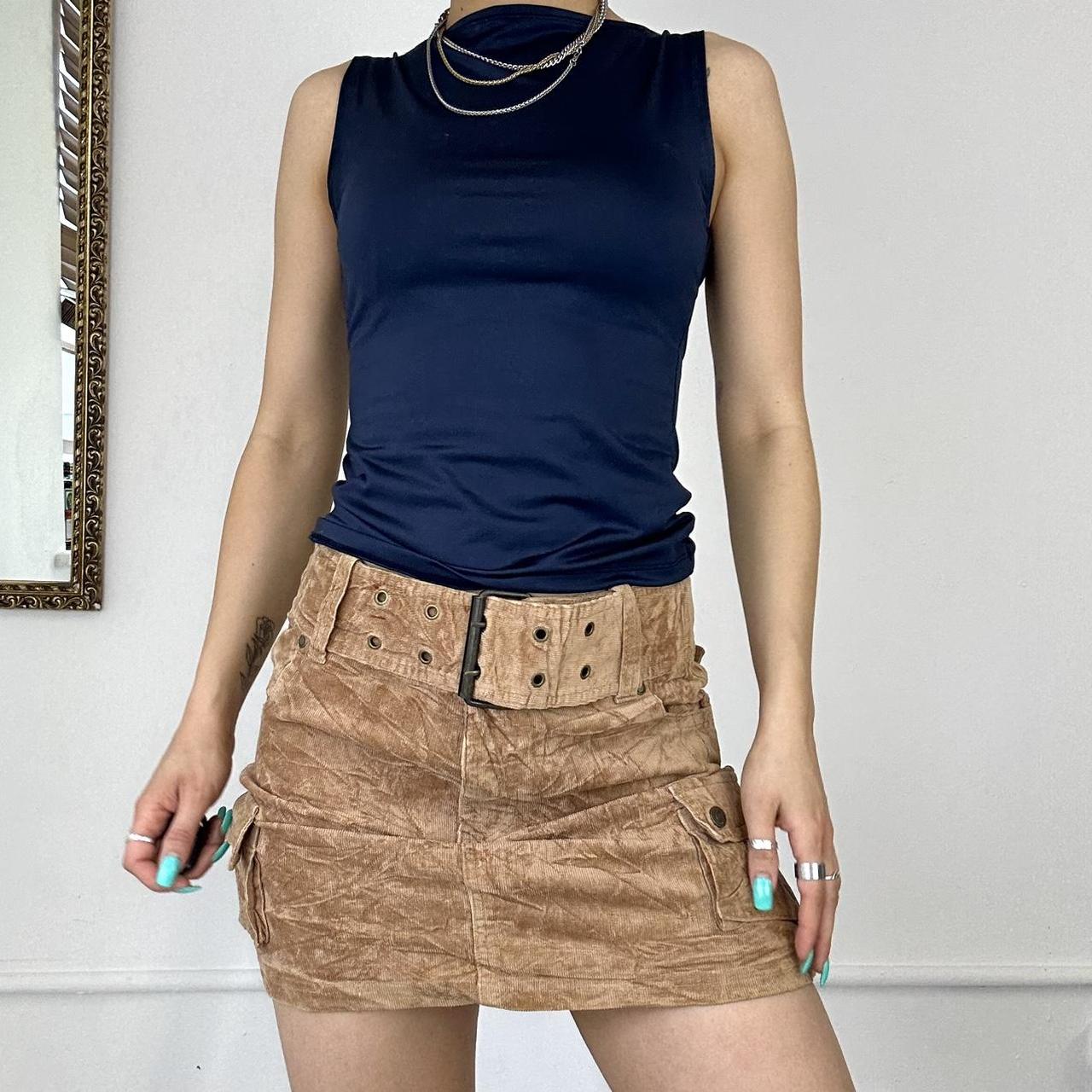 2000's corduroy mini skirt