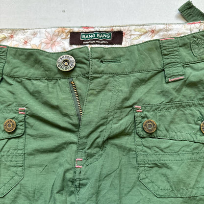 green cargo combat mini skirt