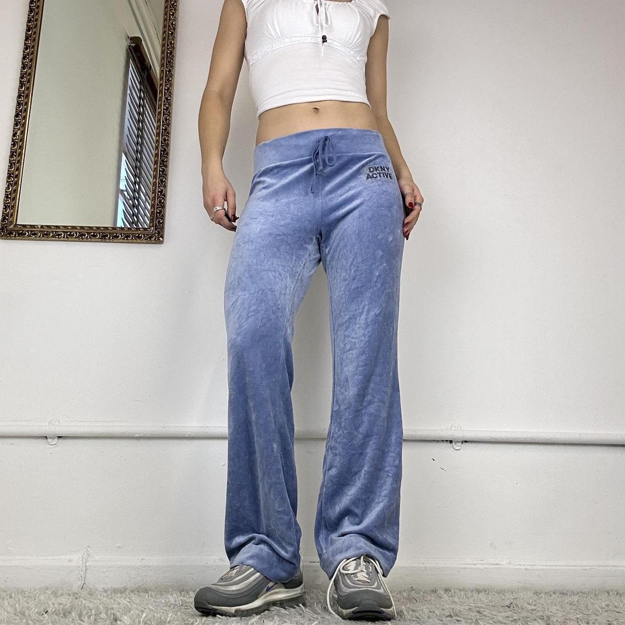 wide leg velour joggers by DKNY