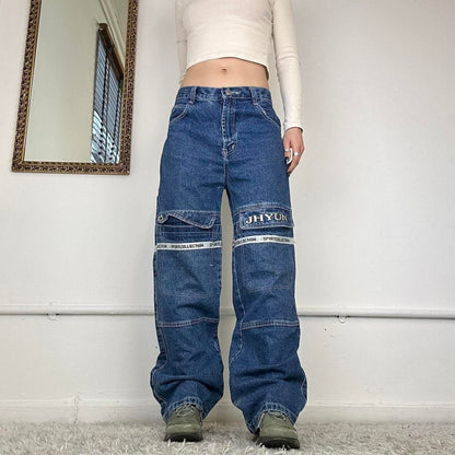 00's wide leg cargo jeans