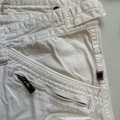 long white cargo shorts by timezone