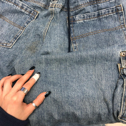 baggy cargo jeans with drawstring waist