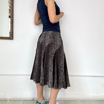 layered mesh midi skirt