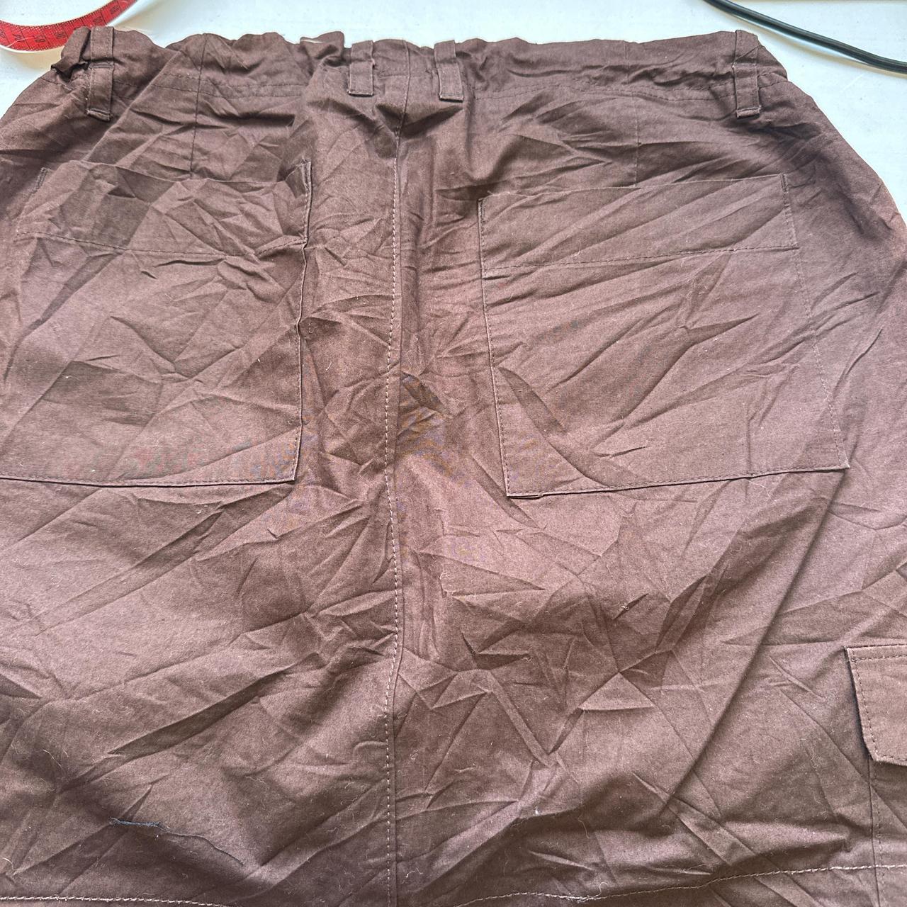 brown cargo mini skirt