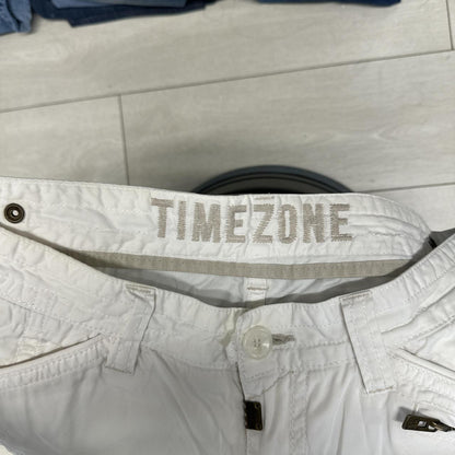 long white cargo shorts by timezone