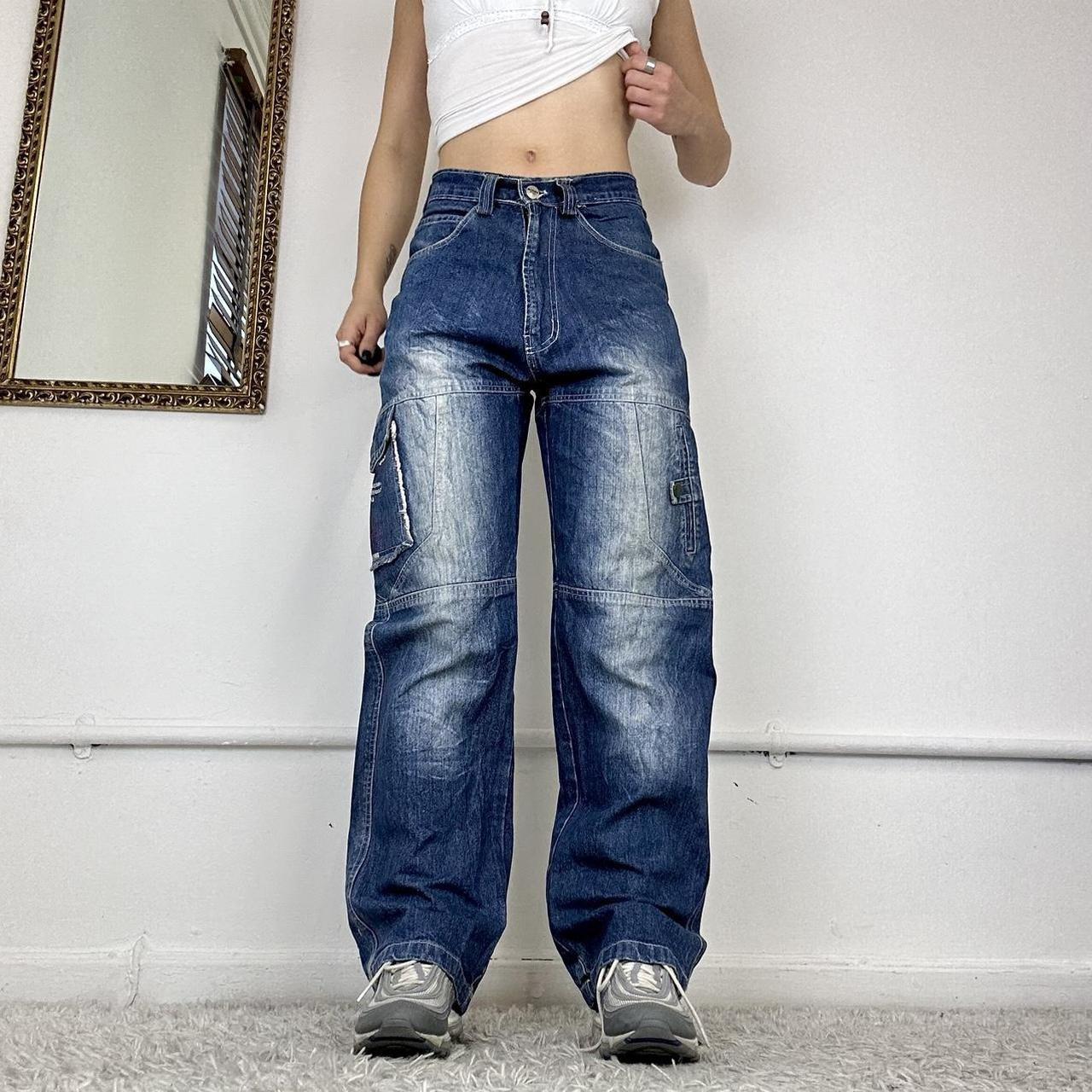 baggy wide leg cargo jeans